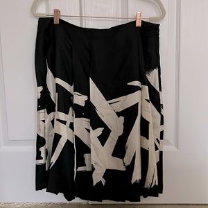 🖤100% Silk A-Line Skirt Black/Beige🖤